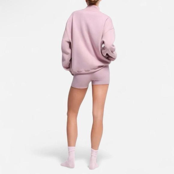 NWT SKIMS COTTON FLEECE MOCK NECK PULLOVER - Picture 2 of 4